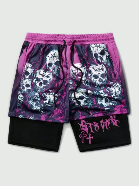 Is That The New Grunge Punk Men's Breathable Basketball 2 In 1 Design, Suitable For Daily Wear In Spring And Summer, School ??| ROMWE