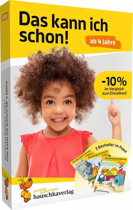 Kindergartenblock-Paket ab 4 Jahre - Das kann ich schon!: 3 bunte Rätselblöcke mit sinnvoller Beschäftigung, die Spaß macht (Übungshefte-Pakete für Kindergarten und Vorschule, Band 8000) : Bayerl, Linda, Maier, Ulrike, Dengl, Sabine: Amazon.de: Books