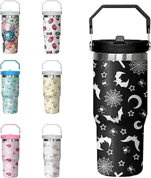 Xchearser Gothic Mug with Handle and Straw for Women Men 30oz Halloween Gothic Stainless Steel Insulated Mug Witch Moon Water Bottle Travel Coffee Mug Gifts : Amazon.de: Home & Kitchen