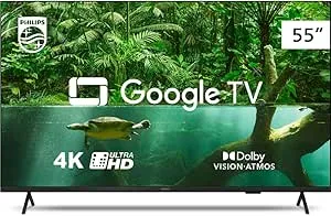 Smart TV Philips 55" 4K 55PUG7408/78, Google TV, Comando de Voz, Dolby Vision/Atmos, VRR/ALLM, Bluetooth | Amazon.com.br