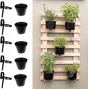 Kit 05 Suportes De Vaso em ferro com vasos para Flores jardim Vertical pallet treliça : Amazon.com.br: Jardim e Piscina