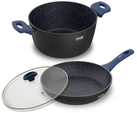 Panelas Ichef Home Sauté Grand e Family Size com Tampa de Vidro 24Cm Azul - POLISHOP