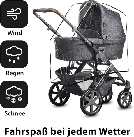 ABC Design Kinderwagen Regenschutz - für alle Kinderwagen universal verwendbar, passend für Babywanne und Sportsitz, windsicher, schadstofffrei, mit guter Luftzirkulation, einfaches Handling : Amazon.de: Baby