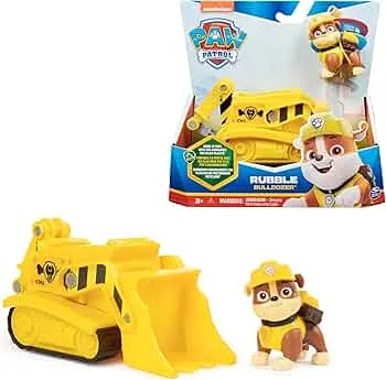 PAW Patrol, Baustellen-Fahrzeug mit Rubble-Figur (Sustainable Basic Vehicle/Basis Fahrzeug), Spielzeug für Kinder ab 3 Jahren: Amazon.de: Spielzeug