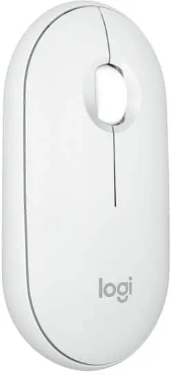 Mouse sem fio Logitech Pebble 2 M350s com Clique Silencioso, Conexão Bluetooth e Pilha Inclusa- Branco CX 1 UN - Informática - Kalunga