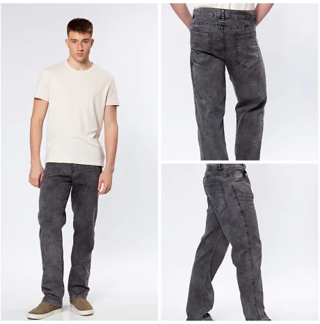 Calça Reta jeans Marmorizada - Hilf