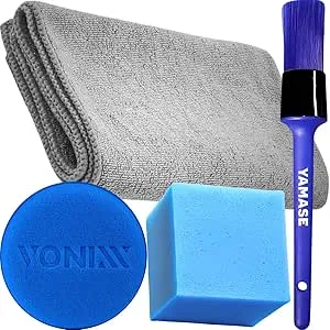Kit Limpeza Automotiva Pano Toalha Flanela de Microfibra + Pincel Detalhamento + Aplicador de Espuma Vonixx | Amazon.com.br