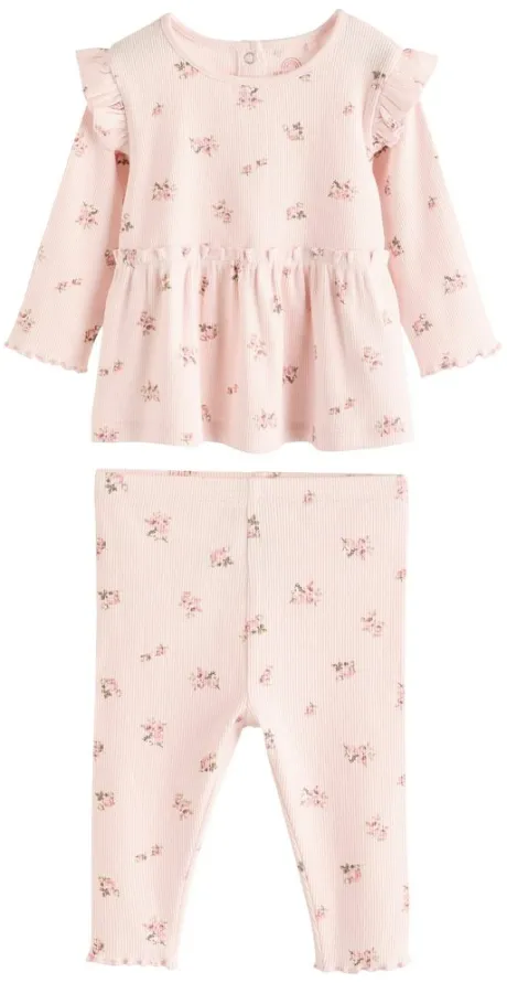 Next REGULAR FIT SET - Leggings - Hosen - pink ditsy/pink - Zalando