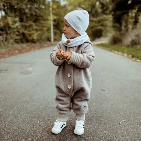 Walkoverall, Winteroverall in taupe/ innen Federn oder leo | LittleANTunique