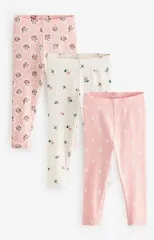Buy Pink Floral - Cath Kidston Ribbed Leggings 3 Pack (3mths-7yrs) from Next Germany
