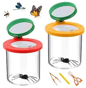 Kisvic Becherlupen für Kinder, 2 Stück Lupenglas für Kinder Insekten Viewer für 3-Fach und 6-Fach, Kleinkindspielzeug für Kinder Outdoor Wissenschaft Natur Erkundung: Amazon.de: Spielzeug