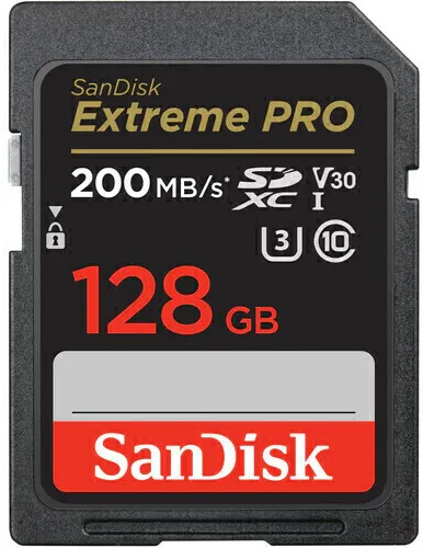 Cartão SD 128GB Classe 10 U3 200MB/s Sandisk Extreme