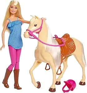 Barbie FXH13 Horse with Mane and Doll with Moving Knees, Dolls Toy and Doll Accessories from 3 Years: Amazon.de: Toys