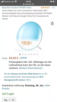 Fitfort Lichtwecker Smart Wake Up