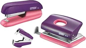 Rapid F5 Mini Stapler and Hole Punch Set - Purple/Apricot : Amazon.de: Stationery & Office Supplies