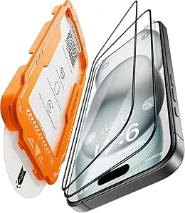 Amazon.com: Zeniss Protetor de tela NeverBreak 9H+ de dureza para iPhone 15, proteção de grau militar de 12 pés (arranhões, estilhaçamento, resistência a quedas) 15 capas de cobertura total de vidro temperado : Telefones Celulares e Acessórios