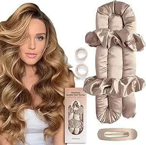 Amazon.com: BLINKEEN Conjunto de modelador de cabelo jumbo sem calor - cachos acetinados sem calor durante a noite, faixa de cabeça de haste de cachos jumbo, sem calor para dormir (bege) : Beleza e Cuidados Pessoais
