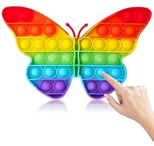JEYORZY 1 x Popit Fidget Toy, Pop It Bubble Sensory Fidget Toy, Bubble Popet Anti-Stress Toy, Anti-Stress Toy for Children and Adults, Sensory (Butterfly): Amazon.de: Beauty