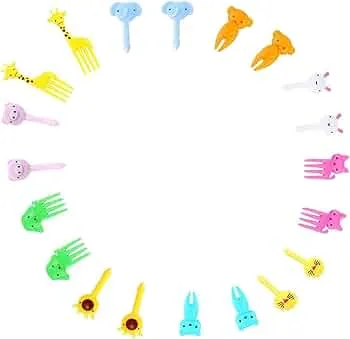Fruit Forks Children's Bento Box Accessories Skewers Animals Food Picks Plastic Forks Mini Dessert Forks for Cakes Desserts Fruit (Random) (Pack of 20) : Amazon.de: Home & Kitchen