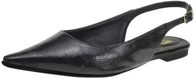 Sapatilha Bico Fino Lóris Shoes SlingBack com Fivela Verniz Texturizado Confortável Fashion 4130 Preto - Compre Agora | Dafiti Brasil