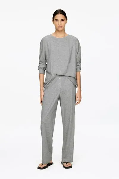 Fließende Hose aus Baumwollmischung – Grau – ARKET DE