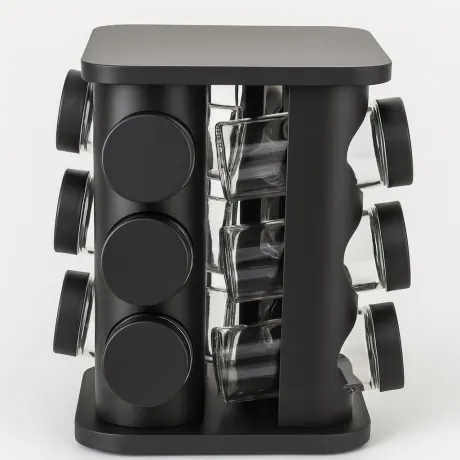 Porta Temperos Giratório Preto