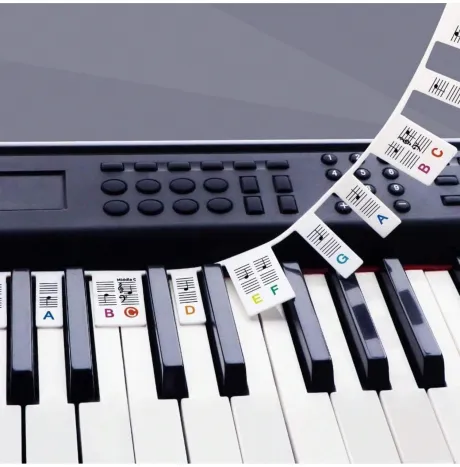 Adhesivos extraíbles de teclas de piano con etiquetas de notas para piano de 88 teclas de tamaño completo GICUNK, pegatinas de teclado de piano de silicona reutilizables