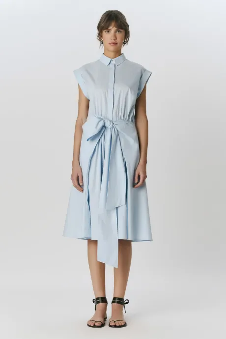 Vestido chemise curto pareô | Azul Claro | Andrea Marques