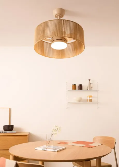 Ventilador de techo 25W silencioso con luz LED - WIND LAMP WOVEN - Create