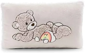 NICI Kissen Bär Finni 43x25cm - grau - Flauschiges Kuscheltierkissen