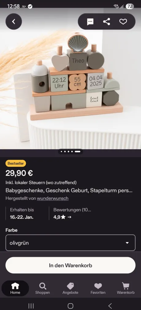 Stapelturm erhältlich auf Etsy.de oder wunderwunsch.de