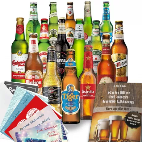 Bier Probierset mit 16 Bieren aus aller Welt - das Männergeschenk!