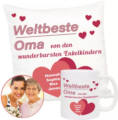 Geschenkset - Stolze Oma mit Personalisierung