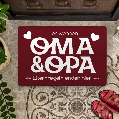 Fußmatte - Oma und Opa - Elternregeln enden hier