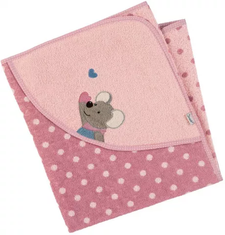 Kapuzenbadetuch 80x80 Maus Mabel in Rosa ⭐️– Sterntaler GmbH